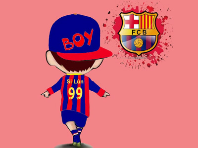 Tạo ảnh chi bi bóng đá  đội FC Barcelona